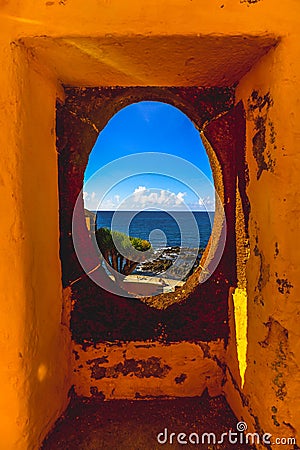Window in Saint James Fort - Funchal Stock Photo