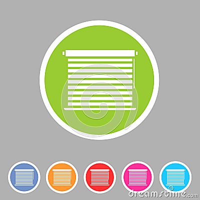 Window louvers, plisse, jalousie, blinds, rolls, vertical, horizontal, symbols, icons. Vector Illustration