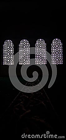 window in the mosque, islamic Stock Photo