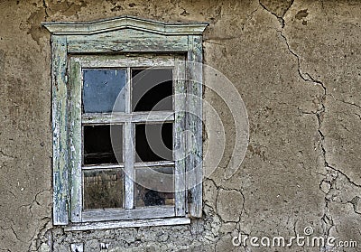 Window in an old ruinous house Stock Photo