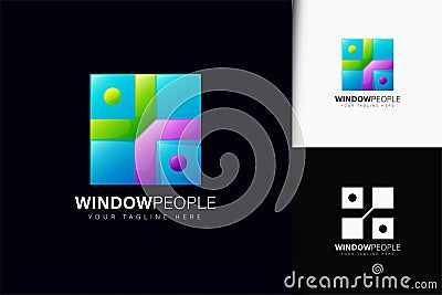 Window people logo design with gradient Vector Illustration