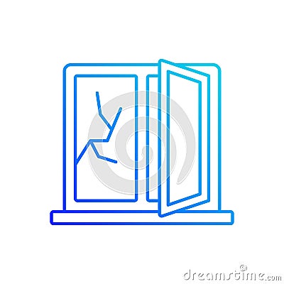 Window repair linear vector icon Vector Illustration