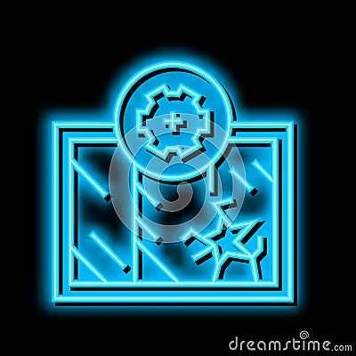 window repair neon glow icon illustration Vector Illustration