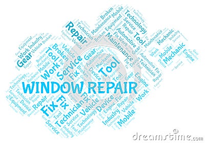 Window Repair word cloud Stock Photo