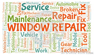 Window Repair word cloud Stock Photo