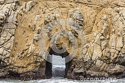 Window rock at Pfeiffer beach Stock Photo