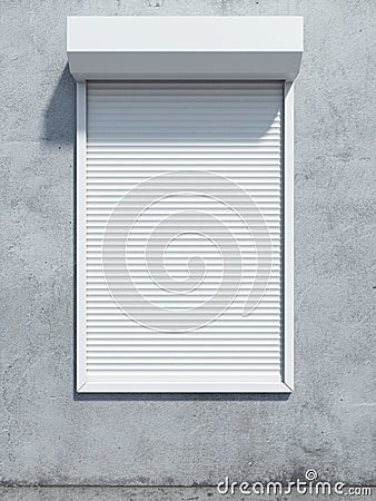 Window with roller shutter Stock Photo