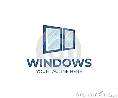 Window services logo template. Window replacement vector design Vector Illustration