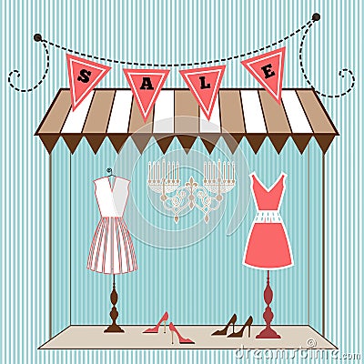 Window Shopping Vector Illustration