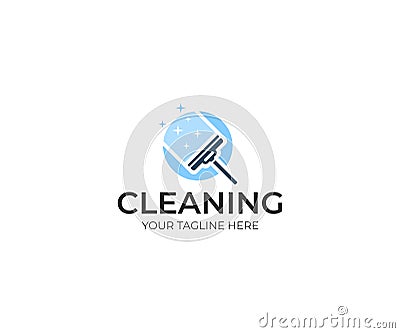 Window squeegee logo template. Window wiper vector design Vector Illustration