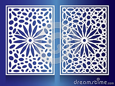 Window Steel white flower Combination of circles and ovals Background Pattern Vector Illustration