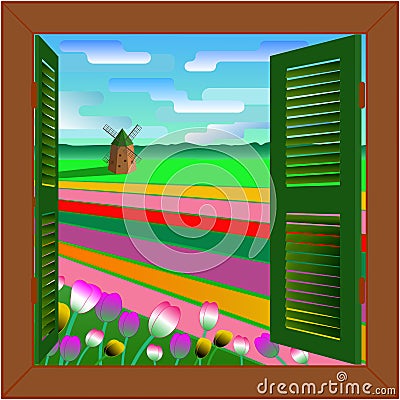 Window to Holland Vector Illustration