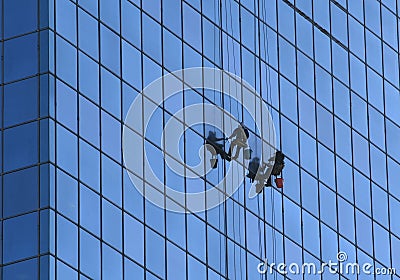 Window washers Stock Photo