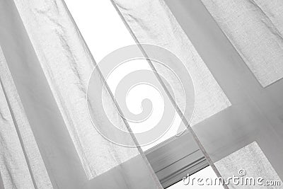 Window with white curtains Stock Photo