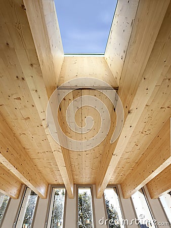 Window, wooden beams Stock Photo