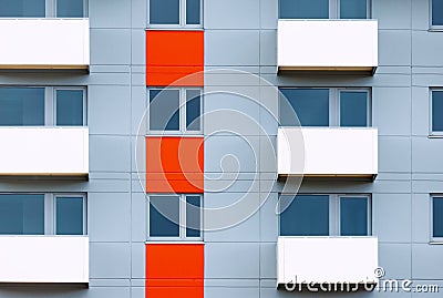 Windows and balconies of new residential building Stock Photo