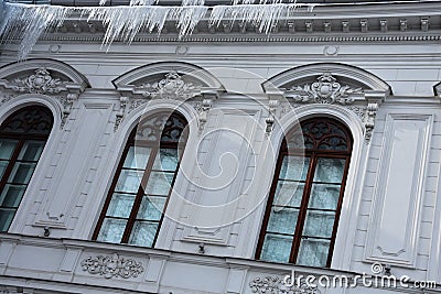 Windows of The Bucharest Municipality Museum Muzeul Municipiului Bucuresti Editorial Stock Photo