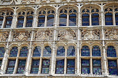 Windows on the cathedral in Gent Stock Photo
