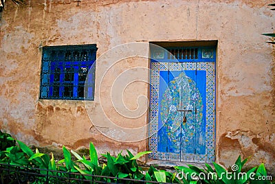 Windows and doors in Morocco Stock Photo