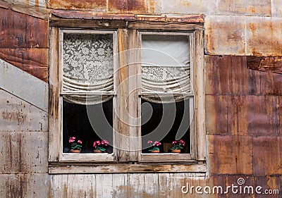 Windows in Ghost Town of St Elmo Stock Photo