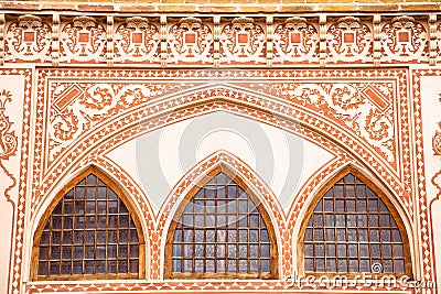 Windows of Khan-e Ameriha historic house Stock Photo