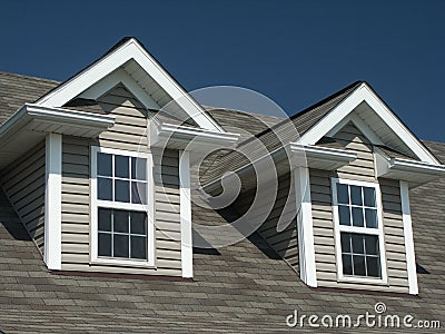 Windows on new home Stock Photo