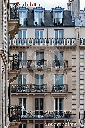 Windows of the Paris house Stock Photo