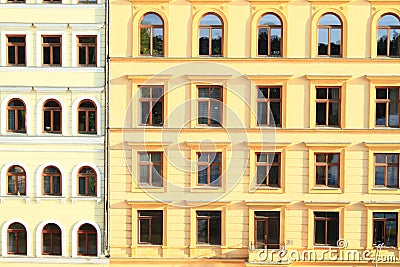 Windows of renaisance house Stock Photo