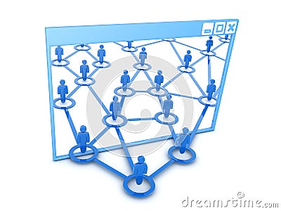 Windows and social network Stock Photo