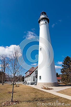 Windpoint lighthouse Stock Photo