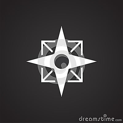 Windrose icon on background for graphic and web design. Simple illustration. Internet concept symbol for website button Vector Illustration