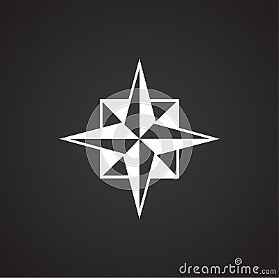 Windrose icon on background for graphic and web design. Simple illustration. Internet concept symbol for website button Vector Illustration