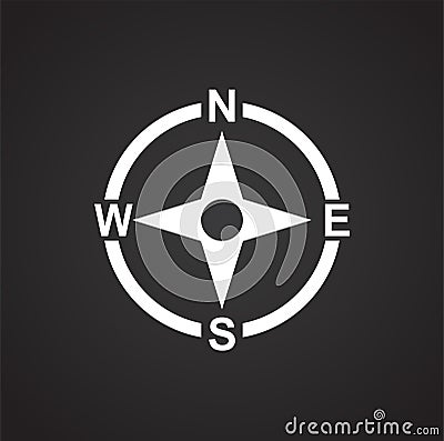Windrose icon on background for graphic and web design. Simple illustration. Internet concept symbol for website button Vector Illustration