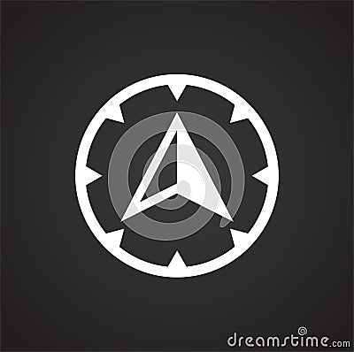 Windrose icon on background for graphic and web design. Simple illustration. Internet concept symbol for website button Vector Illustration