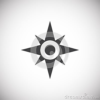 Windrose icon on background for graphic and web design. Simple illustration. Internet concept symbol for website button Vector Illustration
