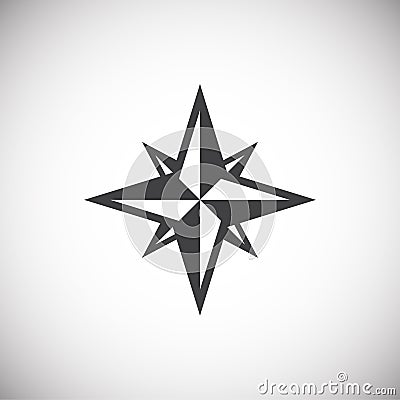 Windrose icon on background for graphic and web design. Simple illustration. Internet concept symbol for website button Vector Illustration