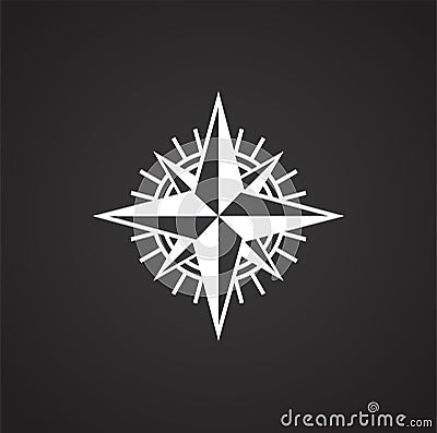 Windrose icon on background for graphic and web design. Simple illustration. Internet concept symbol for website button Vector Illustration