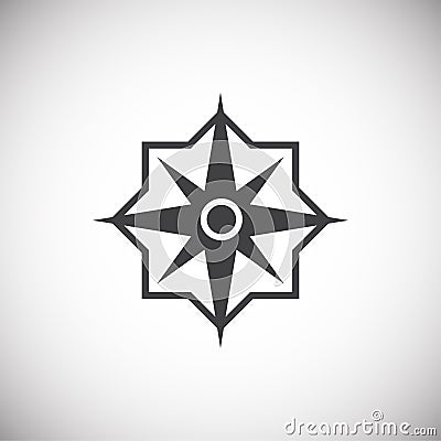 Windrose icon on background for graphic and web design. Simple illustration. Internet concept symbol for website button Vector Illustration