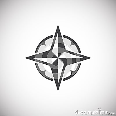 Windrose icon on background for graphic and web design. Simple illustration. Internet concept symbol for website button Vector Illustration