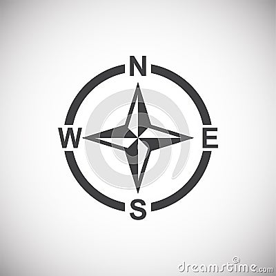 Windrose icon on background for graphic and web design. Simple illustration. Internet concept symbol for website button Vector Illustration