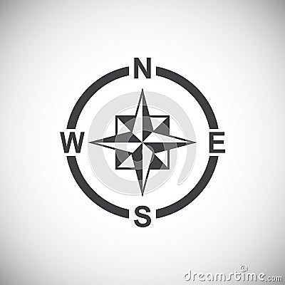 Windrose icon on background for graphic and web design. Simple illustration. Internet concept symbol for website button Vector Illustration