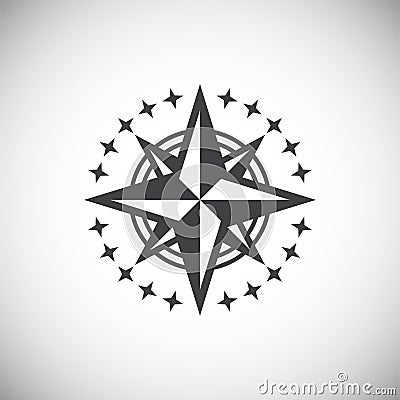 Windrose icon on background for graphic and web design. Simple illustration. Internet concept symbol for website button Vector Illustration