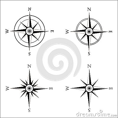 Windrose navigation symbol Vector Illustration