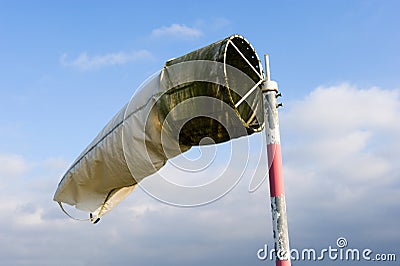 Windsock on airfield Stock Photo