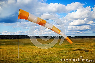 Windsock at airfield Stock Photo