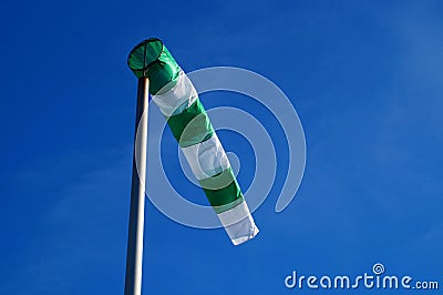 A windsock at the old airfield Frankfurt-Bonames Stock Photo