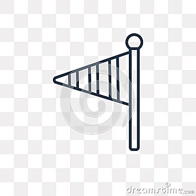 Windsock vector icon isolated on transparent background, linear Vector Illustration
