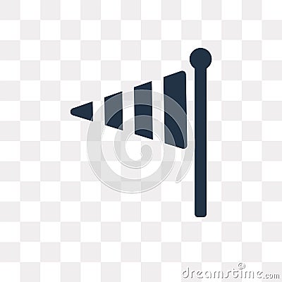 Windsock vector icon isolated on transparent background, Windsock transparency concept can be used web and mobile Vector Illustration