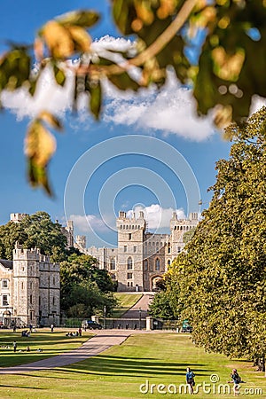 Windsor castle with public park a royal residence at Windsor in the English county of Berkshire Editorial Stock Photo