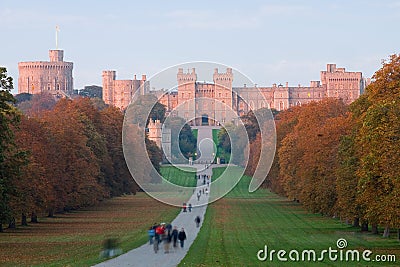 Windsor Castle at sunset in Autumn Stock Photo